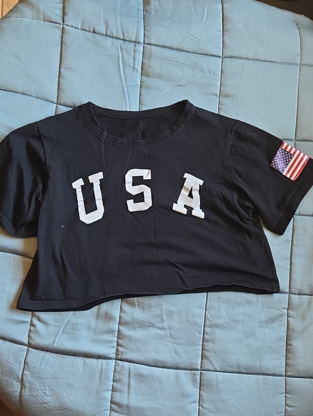 Black USA Graphic Crop